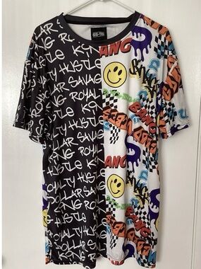 Men's Size Medium GS-115 Graphic Short Sleeve Tee - Multicolor  Long Shirt